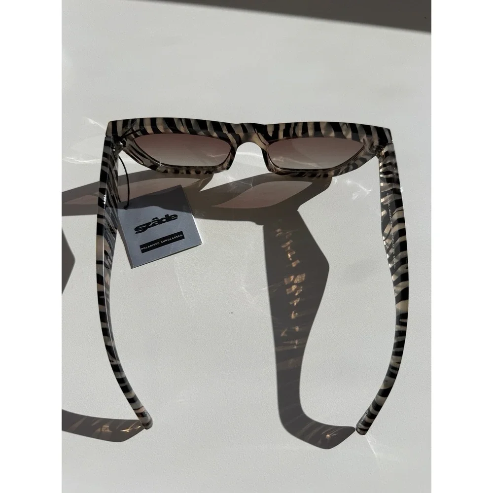Szade Zebra Hustler Brown Polarized‎ Sunglasses Y2K 90s Cade Cat 2 Polarised